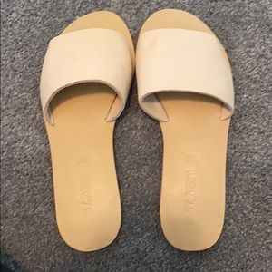 St. Agni Leather Slides - New - Size 39